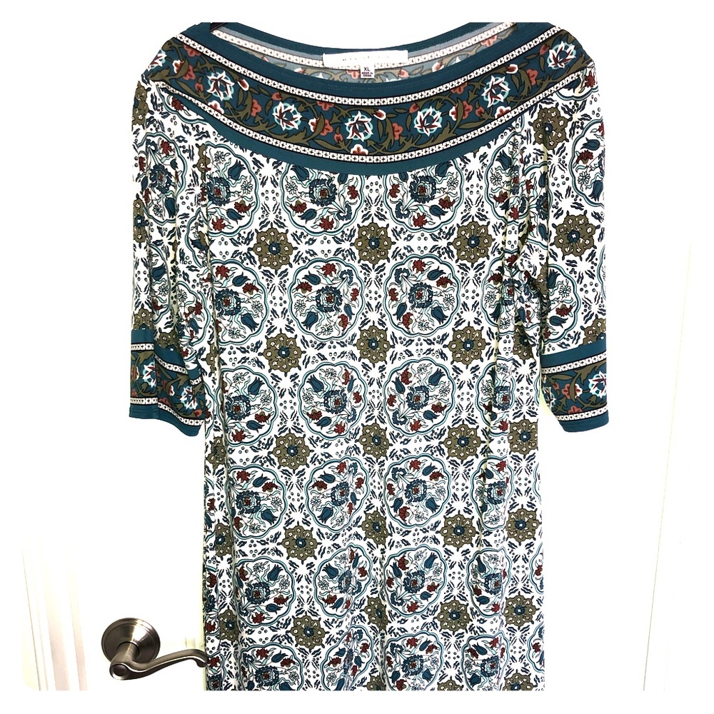 Beautiful green patterned dress XL